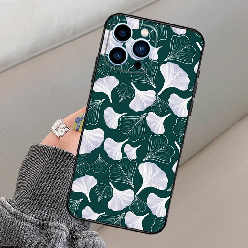 Чехол для мобильного телефона iPhone14 Pro, чехол для мобильного телефона с золотым принтом гинкго билоба, окрашенный и устойчивый к падениям для трех человек