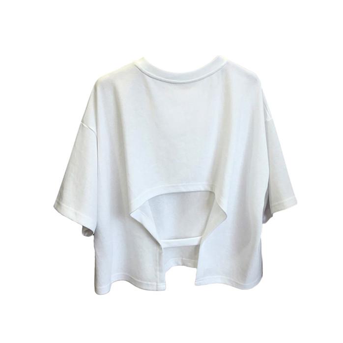 Корейский стиль с коротким рукавом женские выдалбливают крутые однотонные укороченные летние повседневные футболки