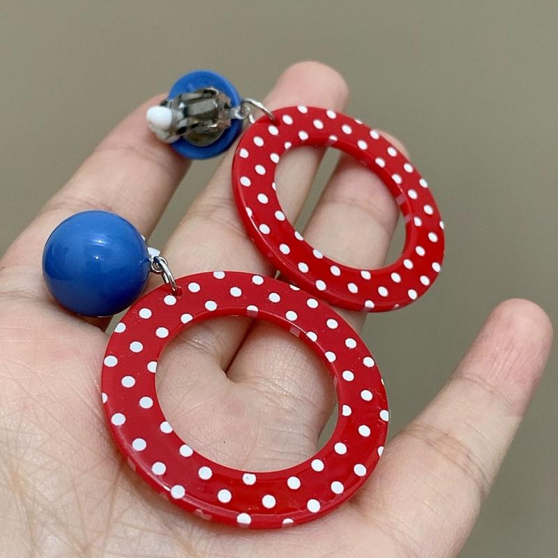 Прекрасные акриловые серьги-клипсы с цветами для женщин, богемные корейские большие геометрические круглые квадратные длинные свисающие серьги-клипсы, ювелирные изделия