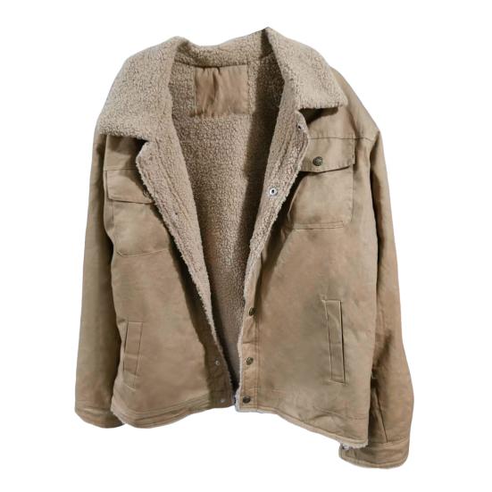 Мужская хлопковая куртка с лацканами, длинными рукавами, застежкой на пуговицы, утолщенной бархатной подкладкой, однотонное пальто с двумя боковыми карманами, зимняя верхняя одежда