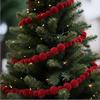 Lightweight Christmas Flocking Ball Garland Flocking Hanging Pom Pom Banner  Christmas Tree Decor