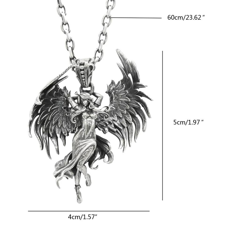 Личность Злой Ангел Крылья Подвеска Ожерелье для Мужчин Женщин Ретро Подвеска Ангела Пара Ювелирных Изделий Панк Цепи Ключицы