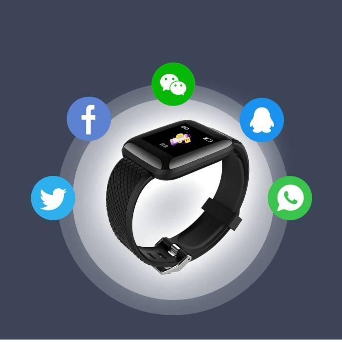 ID116plus push уведомления о звонках, мониторинг сердечного ритма, подсчет шагов, водонепроницаемые многофункциональные спортивные часы