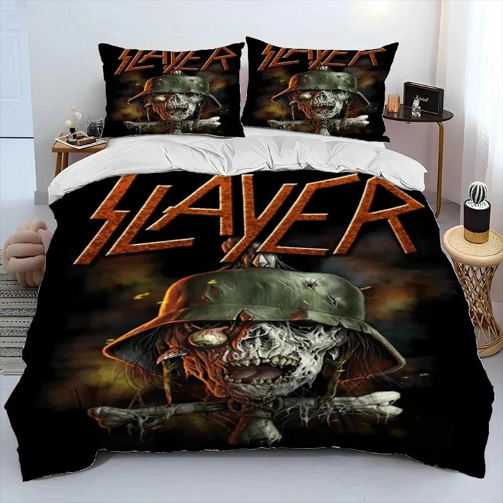 Slayer Heavy Metal Band Music Comforter Bedding CollectionDuvet Cover Bed Collection Quilt Cover PillowcaseKing Queen Size Bedding Collection Kids
