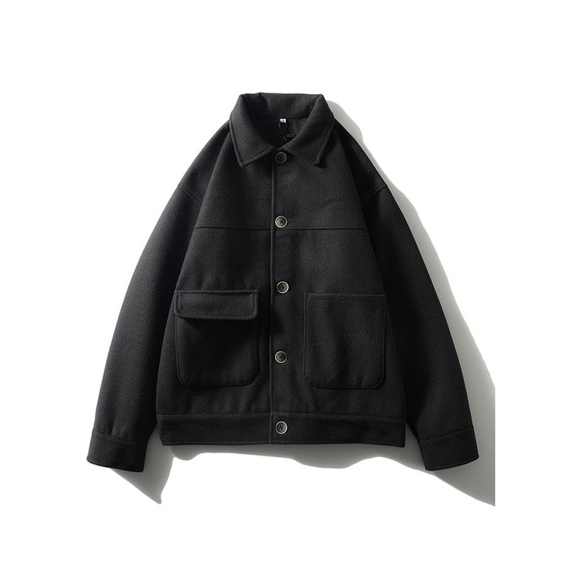 Maillard Wear Коричневая Короткая Шерстяная Куртка Мужская Весна Осень Лацкан Внешняя Торговля Мужской Флисовый Смешанный Топ