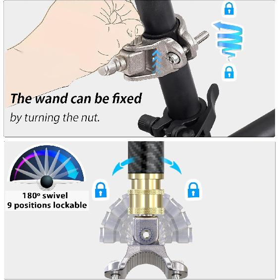 Dog Bike Leash with Built-in Buffer Spring, 180° Rotating or Fixed | Quick Attach Mechanism | Thickened Steel Wire Rope | 550-lbs Pull Strength,