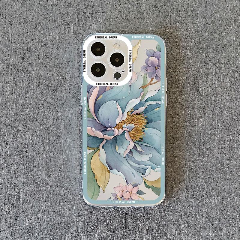 Винтажный прозрачный чехол с цветами для iPhone 15 14 Pro Max 12 11 13 Pro Max 7 8 14 15 Plus SE2 X XR XS, задние крышки с бабочками и растениями