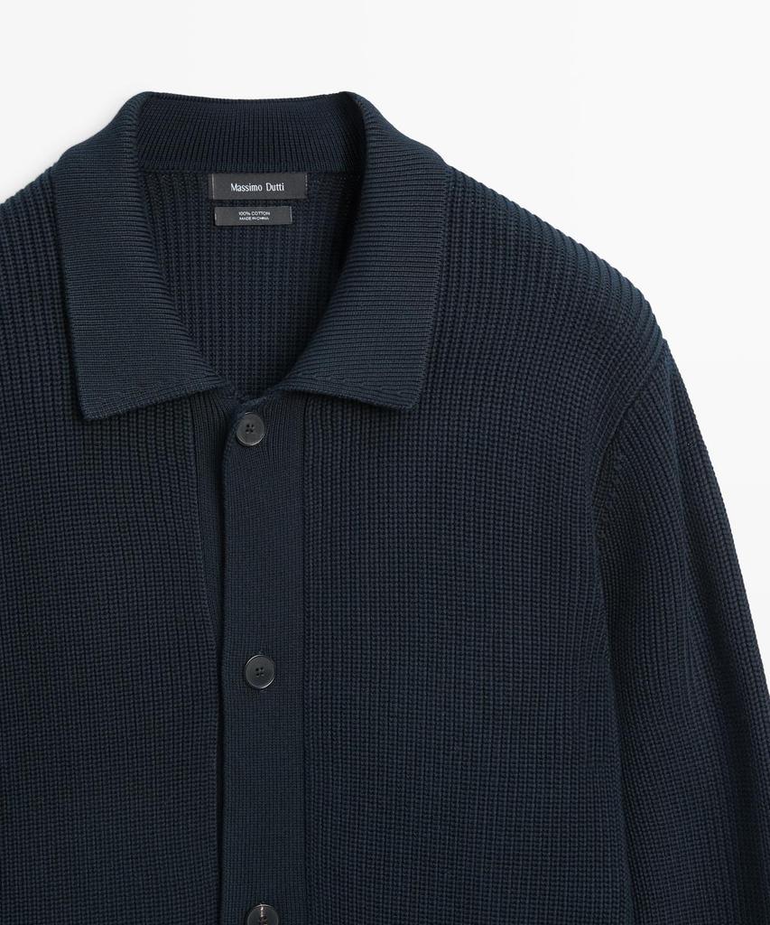 Хлопковый вязаный кардиган Massimo Dutti с карманами