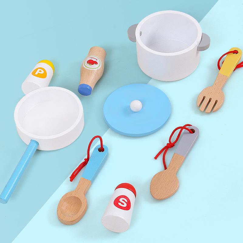 BABIBO Детские кухонные игрушки/игровой домик для моделирования, кухонные принадлежности из дерева, подарок на день рождения для мальчиков и девочек от 3 до 6 лет