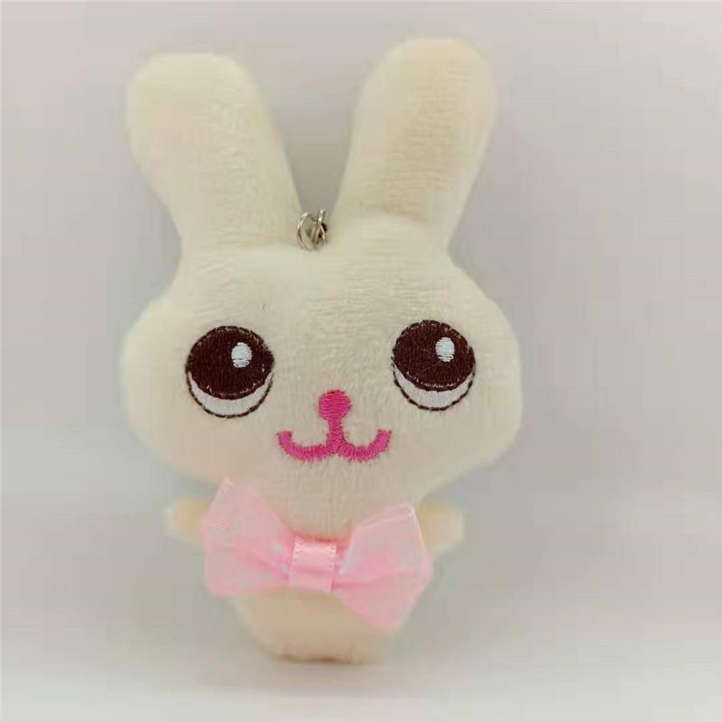 Cute Bow Tie Rabbit Plush Toys Small Pendant Doll Creative Mini Soft Stuffed Conjoined Beauty Toy Dolls For Kids Gifts 12CM