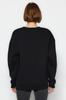 Women's Fashion New Sweatshirt Green Oversize Casual Cut Basic Crew Neck Thick Fleece Knitted Sweatshirt