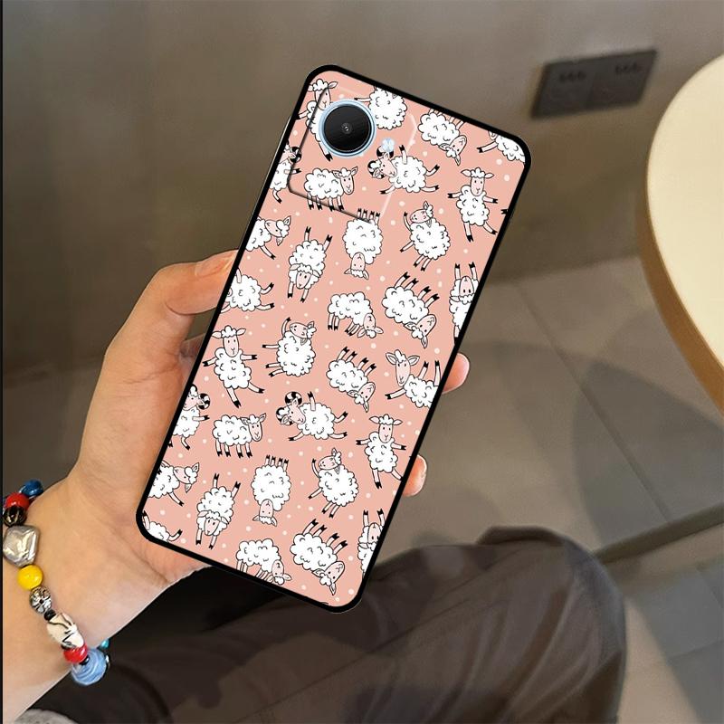 Cute Sheep Case For Realme C65 C67 C61 C53 C55 C51 C25 C63 C71 C75 GT6 GT7 Pro 11 12 13 14 15 Pro Plus