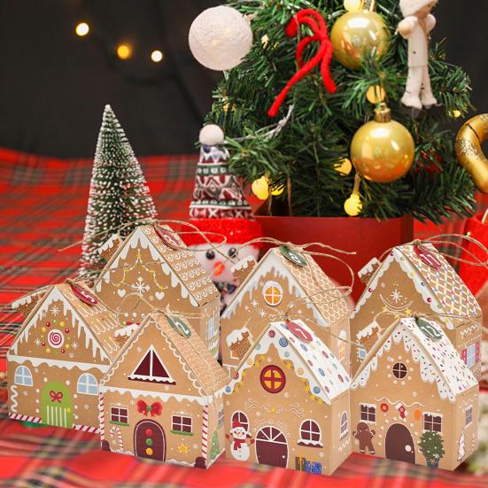 Набор подарочных коробок «Рождественский домик» 3D всплывающая коробка в виде коттеджа Праздничная упаковка для печенья, сладостей, игрушек