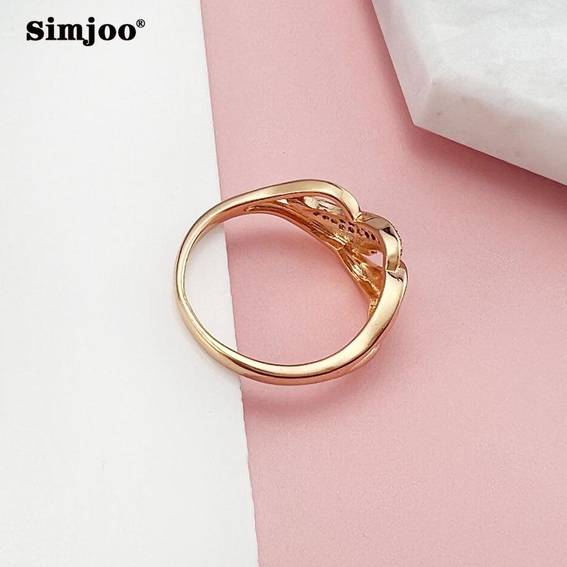 SIMJOO Цирконовое кольцо Женский модный дизайн Изысканное кольцо