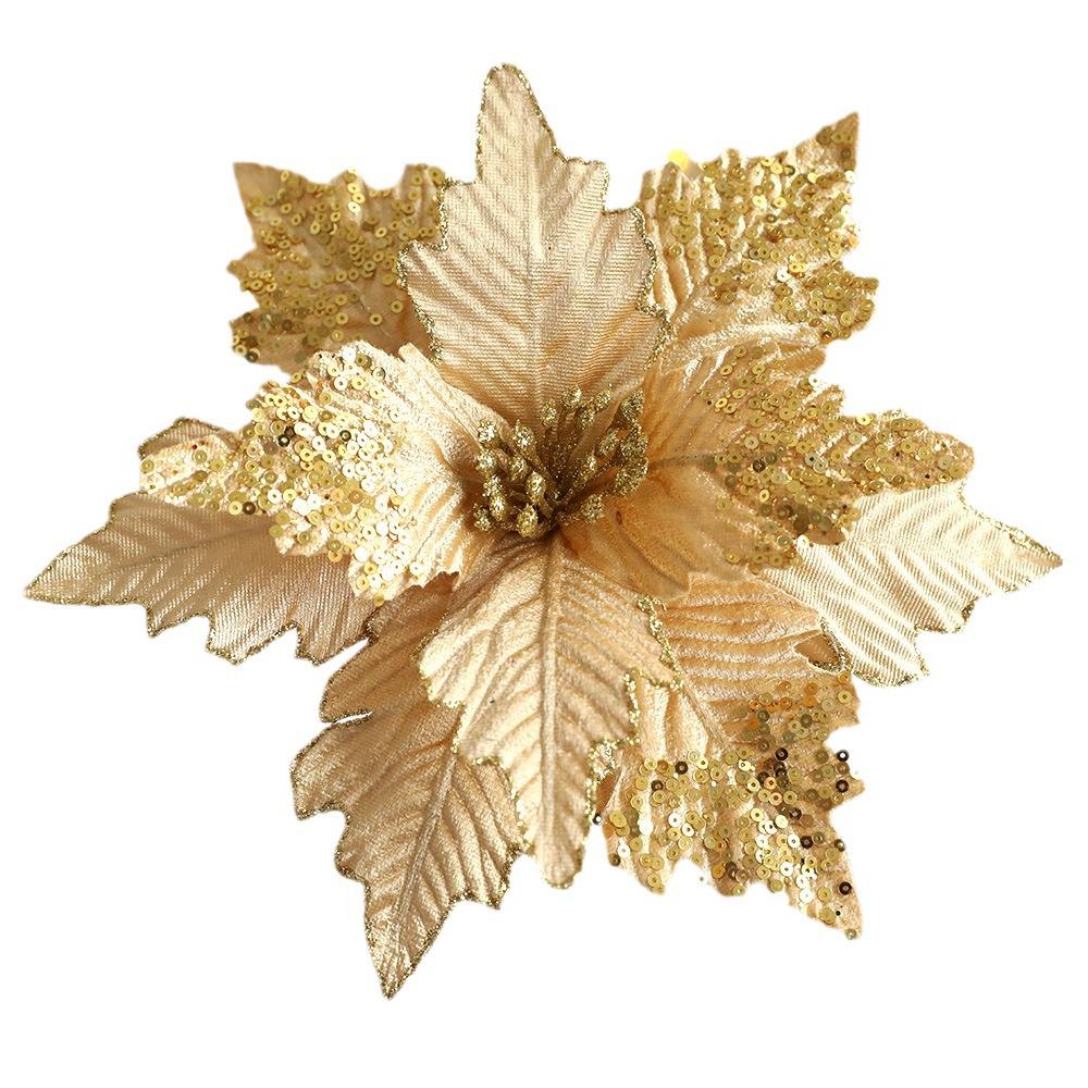 Cross-Border Glitter Flower Mesh Fabric for Christmas Floral Arrangements & Decorations