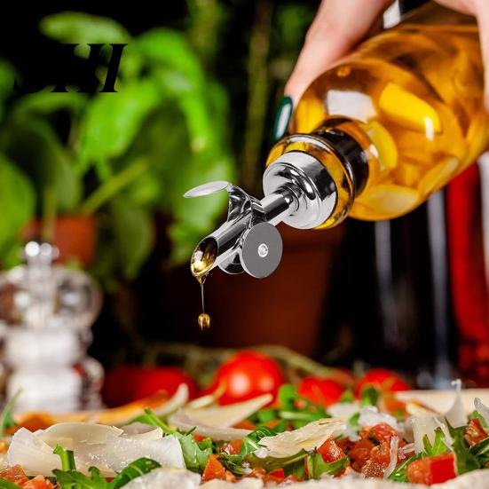 Oil Spray Bottle Nozzle 2Pcs Sealed Rubber Pour Spout Leak-proof Food Grade Pourer Auto Flip Vinegar Dispenser Kitchen Tools