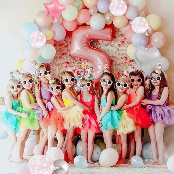 Balloon Garland - Birthday - Girl 5 Years - Pink - Decoration - Giant Balloon Number 5