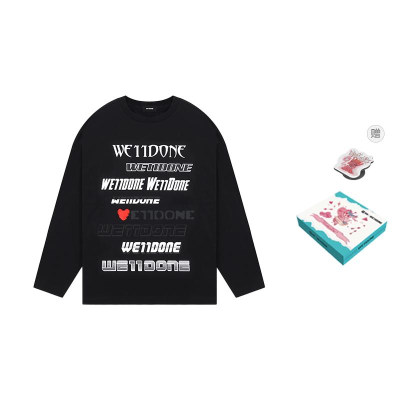 WE11DONE Logo-print Cotton Sweatshirt WD-TT3-22-903-U-BK