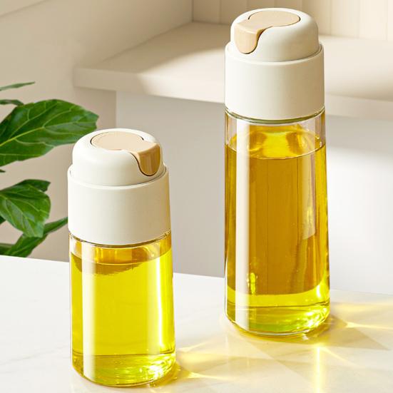 Automatic Oil Dispenser Glass Kitchen Oil Bottle with Drip-Free Spout 320ml/500ml Leakproof Sauce Cruet for Olive Oil Vinegar Soy Sauce Wine