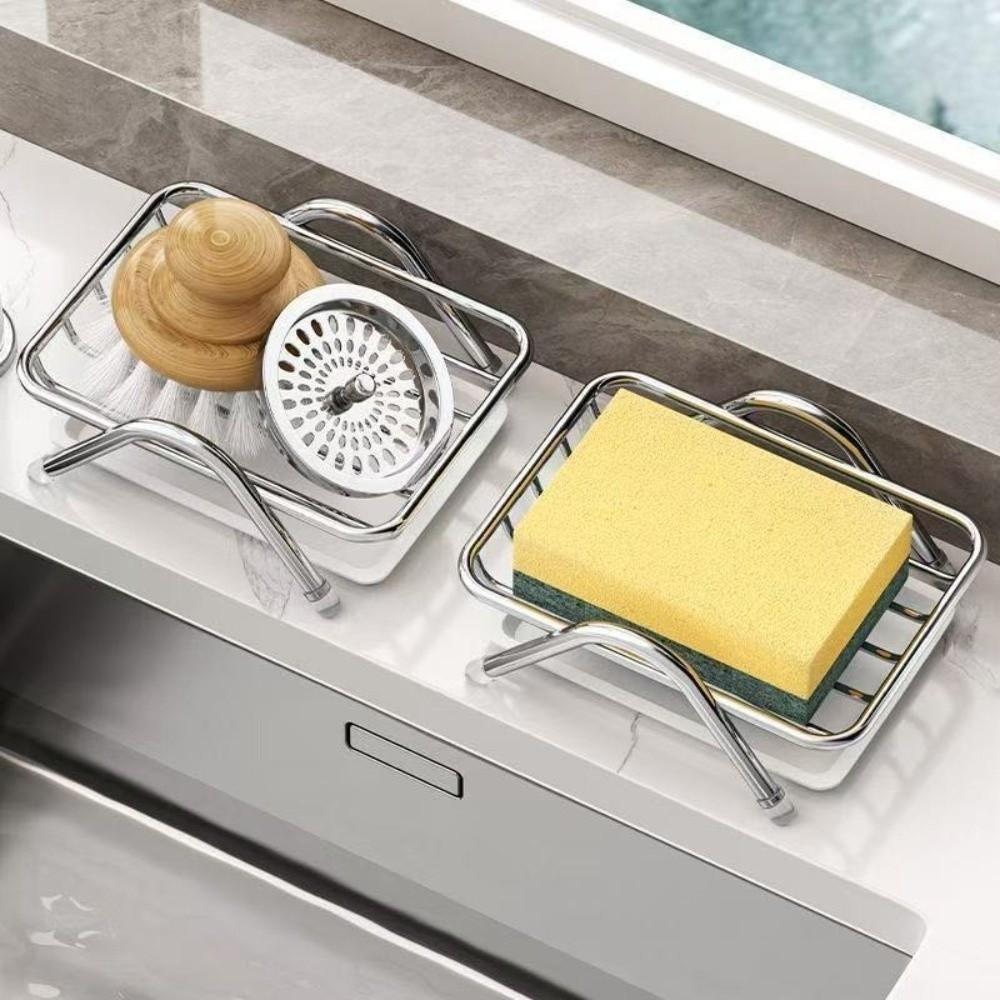 Multifunctional Stainless Steel Soap Rack Self Draining Bathroom Storage Rack  Bathroom Use
