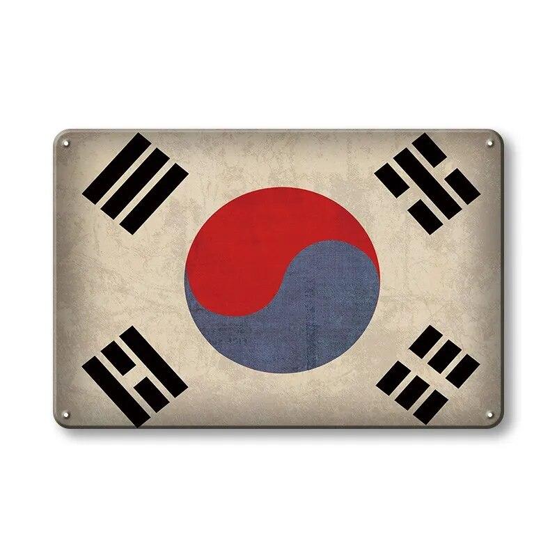 Metal Sign National Flag France Turkey Canada America Wall Decor Tin Sign Country Flag Home Decor Crafts Plaques Metal Poster