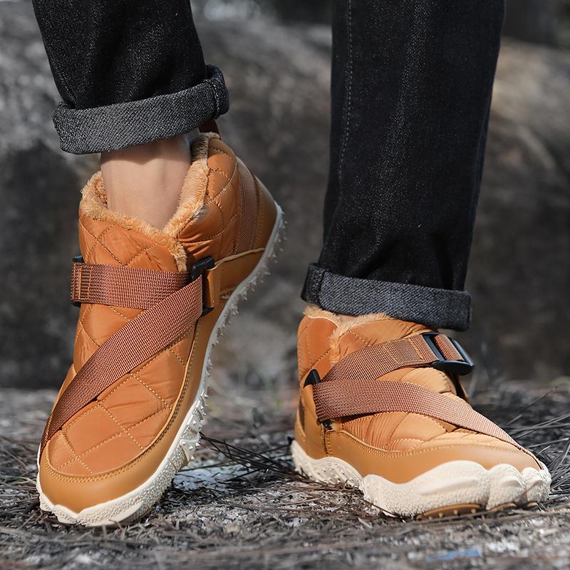 2025 Winter New Fashion Men's Boots Thickened Warm Cotton Shoes Short Plush Thick Soled Non-slip Male Sneakers Casual Snow Boots