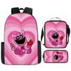 Poppyplaytime Школьная сумка для ученика Детский рюкзак Набор из трех предметов Рюкзак Сумка-портфель Пенал