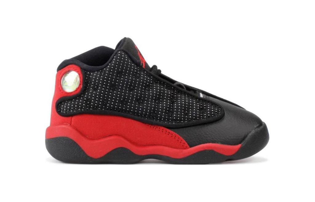 Jordan Air Jordan 13 Retro TD Кожаные Нескользящая подошва Амортизация Высокие Винтажные Баскетбольные Кроссовки Черные 414581-004