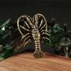 1PC Brass Lobster Figurine Copper Carving Handcrafts Desk Decoration Tea Pet Decorative Souvenir Vintage Home Decor Gift