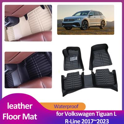 Автомобильный коврик для Volkswagen VW Tiguan L R-Line Long Wheelbase 2017~ Кожаный вкладыш в салон Водонепроницаемый коврик Аксессуары