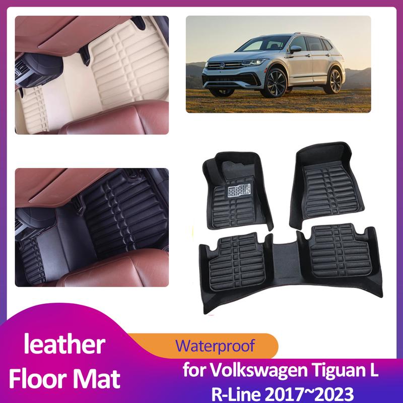 Автомобильный коврик для Volkswagen VW Tiguan L R-Line Long Wheelbase 2017~ Кожаный вкладыш в салон Водонепроницаемый коврик Аксессуары