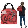 Red Boxing Gloves Insulated Lunch Bag for Women Children Portable Food Boxes Thermal Lunch Box Tote