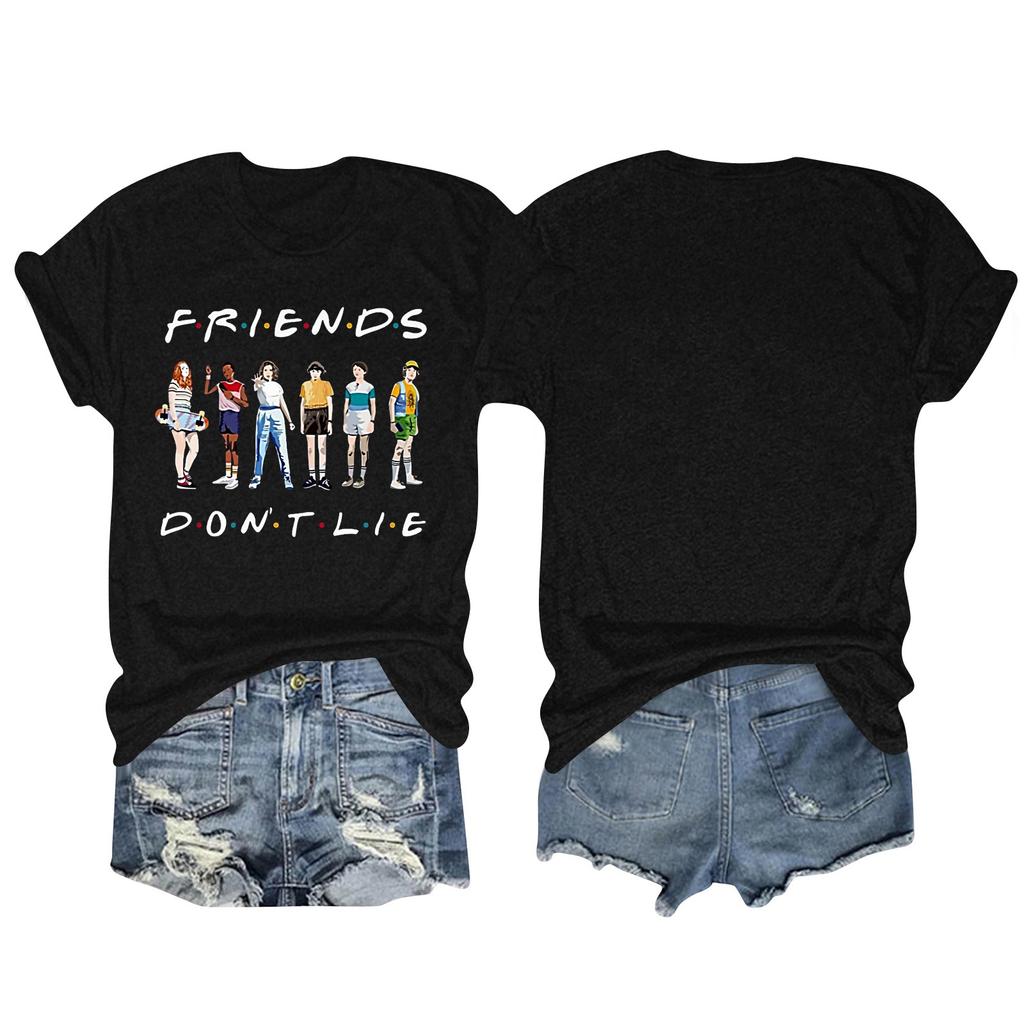 Женская и мужская унисекс модная футболка с принтом, круглым вырезом и коротким рукавом, пуловер