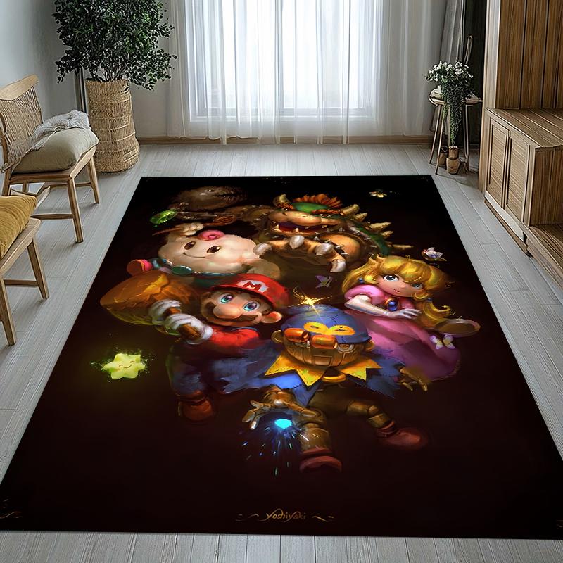Retro M-Mario Bros Game Cartoon Living Room Non-Slip Area Rug Soft Carpet for Bedroom Kids Playroom Sofa,Home Decor Doormat Gift