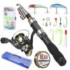Fishing Rod and Reel Combos Telescopic Fishing Pole with Spinning Reel Combo Kit Fishing Line Lures Hooks Swivels Set