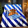 Real Sociedad Blanket Outdoor Flannel Blanket for Camping, Hiking, Garden Parties, Picnic Essentials,gift for family and friends