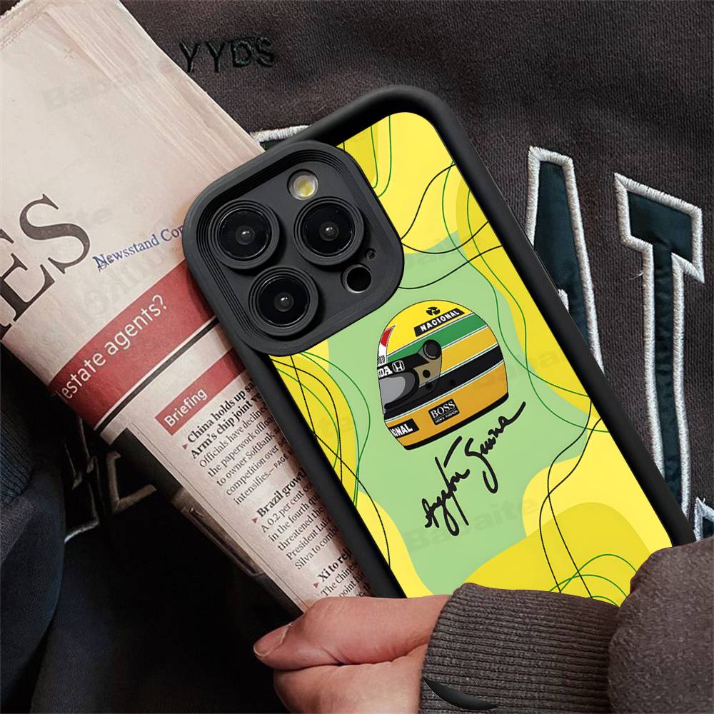 Чехол для телефона Ayrton S-Senna H-Helmet F-F1 Racing для IPhone 17 16 15 14 13 12 11 Pro Max Mini Plus Мягкая задняя крышка из ТПУ