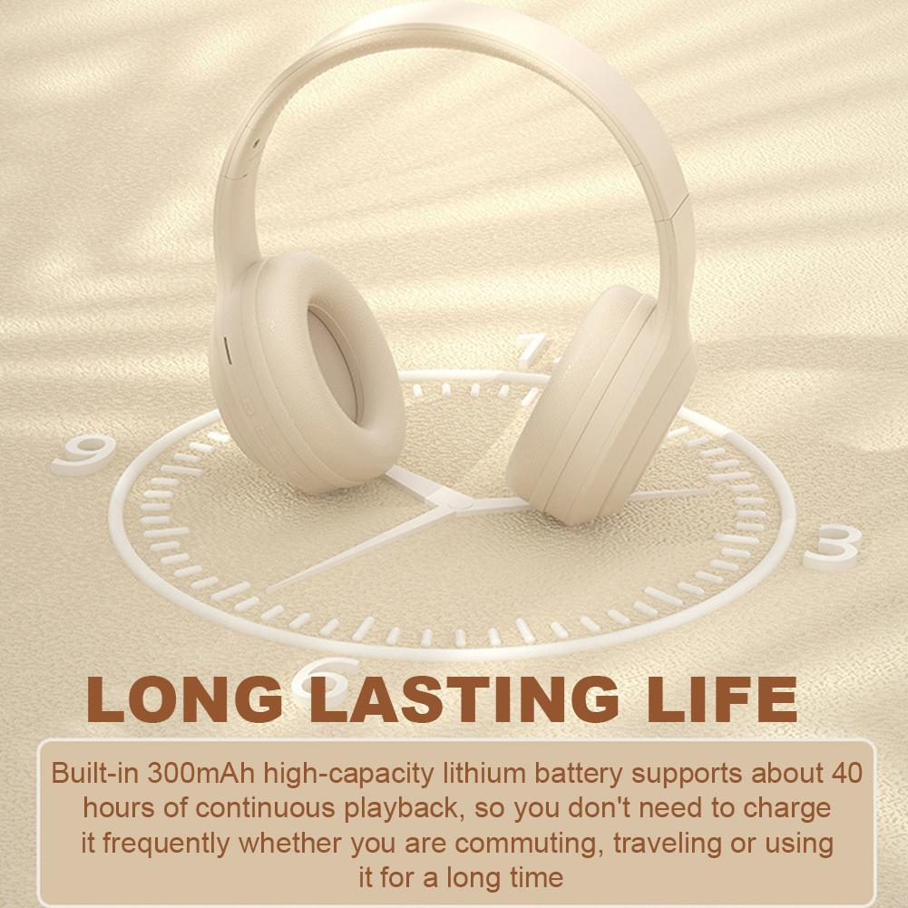 Bluetooth-совместимые 5.0 накладные наушники с шумоподавлением, спортивная гарнитура, 40 часов воспроизведения, зарядка Type-C для дома и офиса