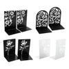 Metal Book End For Shelves 2Pcs Flower Bookends Heavy Duty Book End Book Stopper Slip Resistant Bookends for Desk Shelf