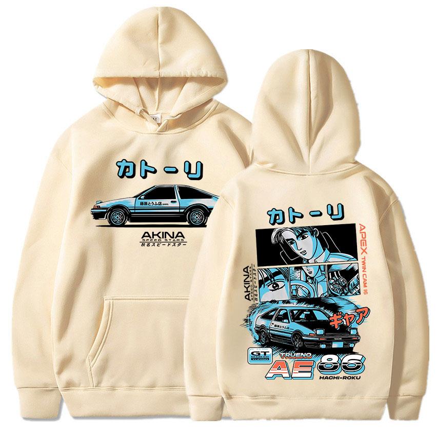 AE86 Толстовка с автопринтом. Унисекс с капюшоном с принтом из фильма. Модная индивидуальная унисекс с длинным рукавом. Осень-зима. Уличная толстовка с капюшоном унисекс.