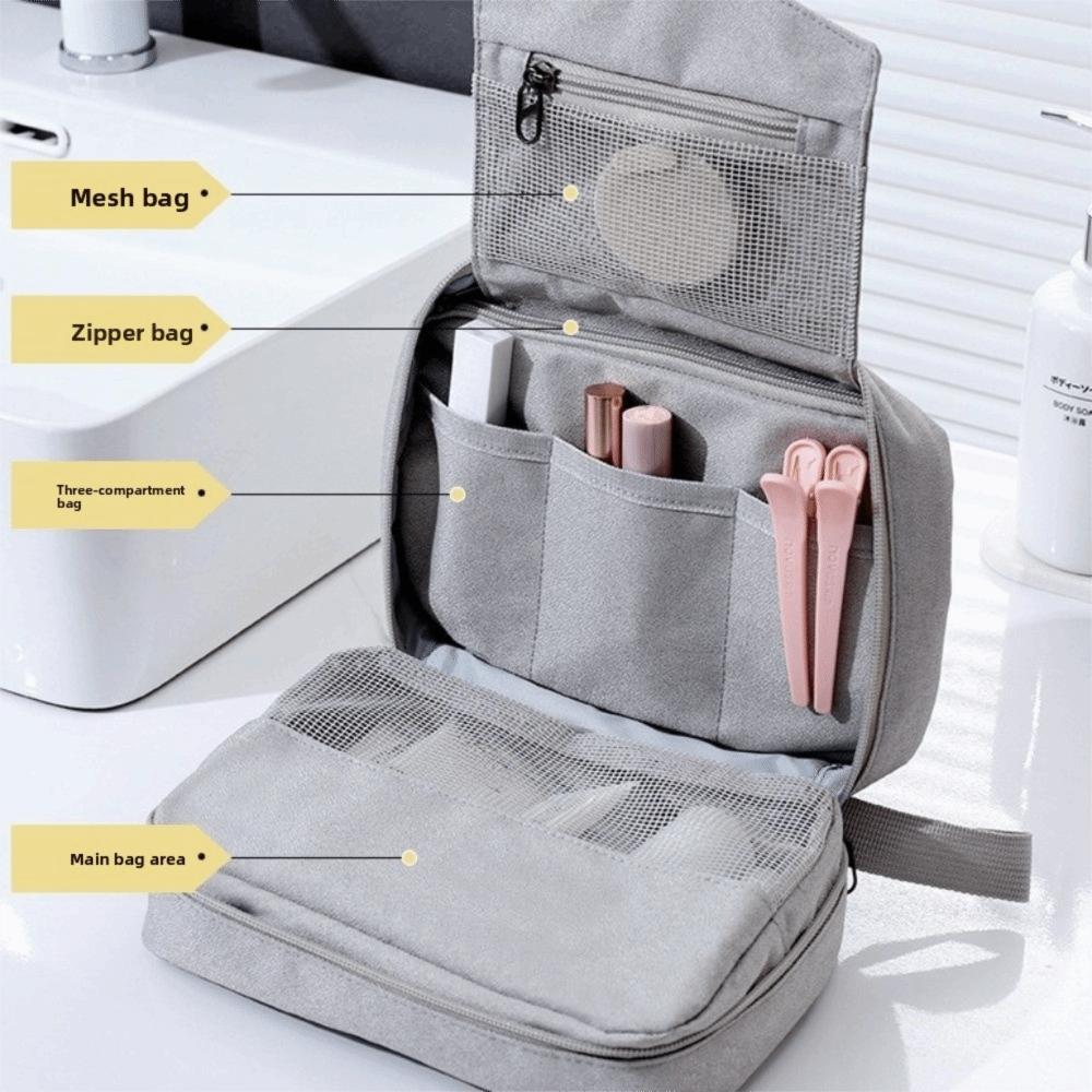 with Hook Travel Toiletry Bag Large Capacity Makeup Bag Fashion Hook Wash Bag  Girls