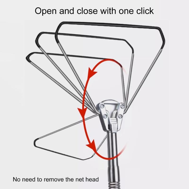 Foldable Fish Landing Net Nylon Mesh for Safe Fish Catching Stainless Poles Handle Fishing Net Saltwater Fish Equipment