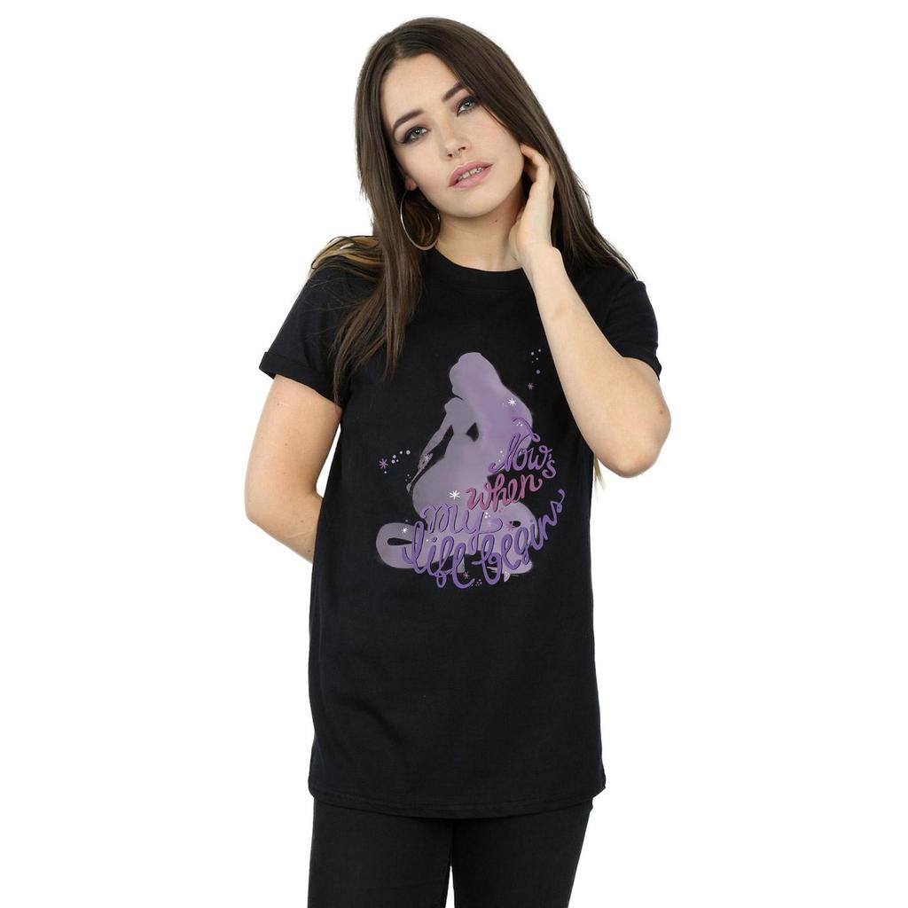 Disney Womens/Ladies Tangled Now´s When My Life Begins Cotton Boyfriend T-Shirt