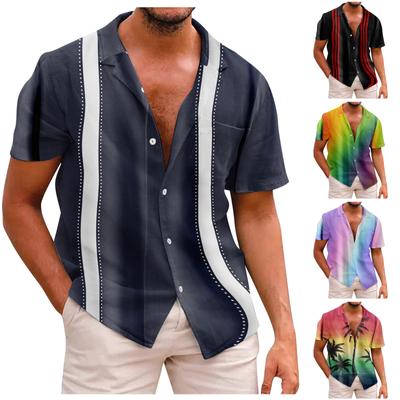 Рубашка с коротким рукавом, мужская повседневная рубашка с коротким рукавом, свободная рубашка с карманом