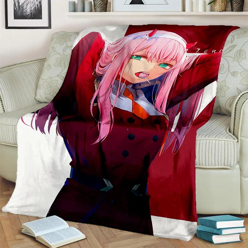 Одеяло DARLING in The FRANXX с рисунком Zero Two, сексуальное одеяло для девочек, мягкое одеяло для дома, спальни, кровати, дивана, покрывало для пикника, детское одеяло