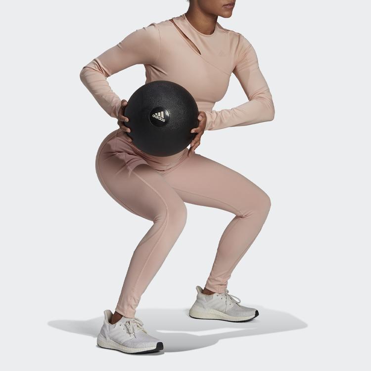 Adidas Сплошной цвет, спортивная футболка с длинным рукавом для фитнеса, женские топы, розовый HM3181