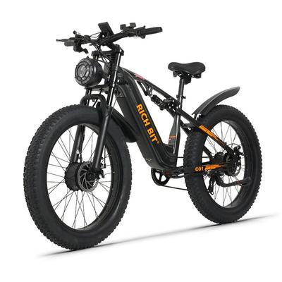 RICH BIT C01 750 Вт*2 Двойной мотор Вездеходный Электровелосипед Аккумулятор 48 В 20 Ач 26*4,0-дюймовые Толстые Шины Для Взрослых Внедорожный Электро Горный Велосипед