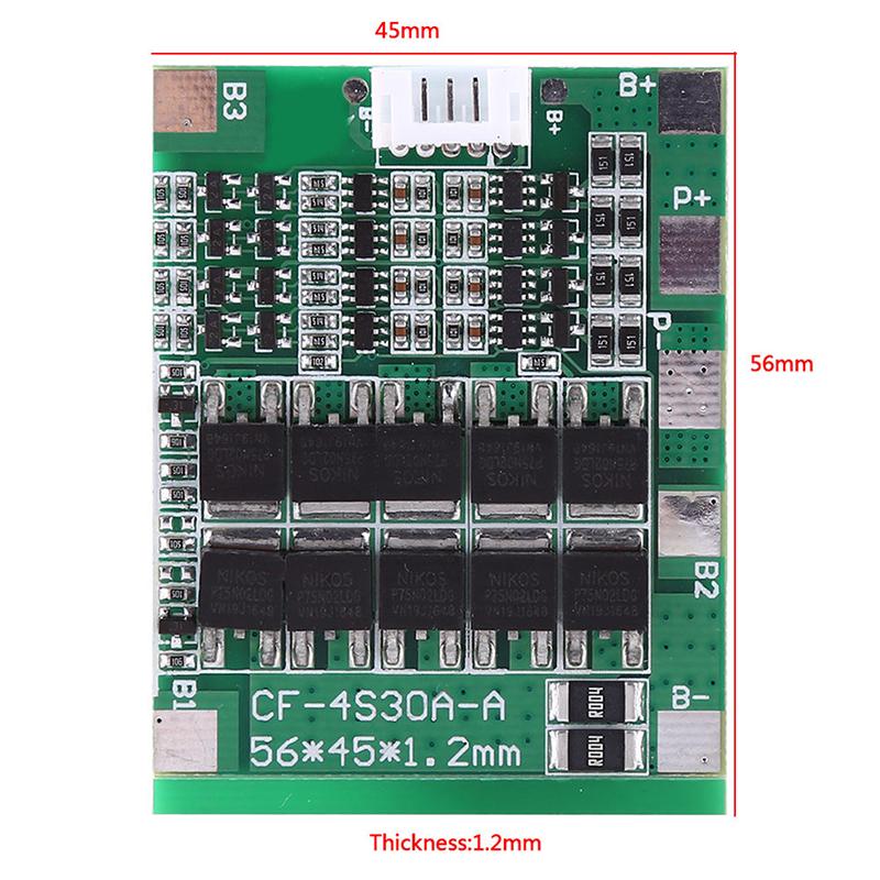 4S 14,8V 30A Bms PCB Защитная плата 18650 Баланс ячеек литий-ионной батареи