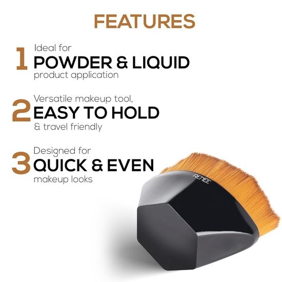 RENEE Kabuki Ultra-soft Brush (Black) - Ideal for Powder and Liquid Makeup, Ensures Quick and Even Application