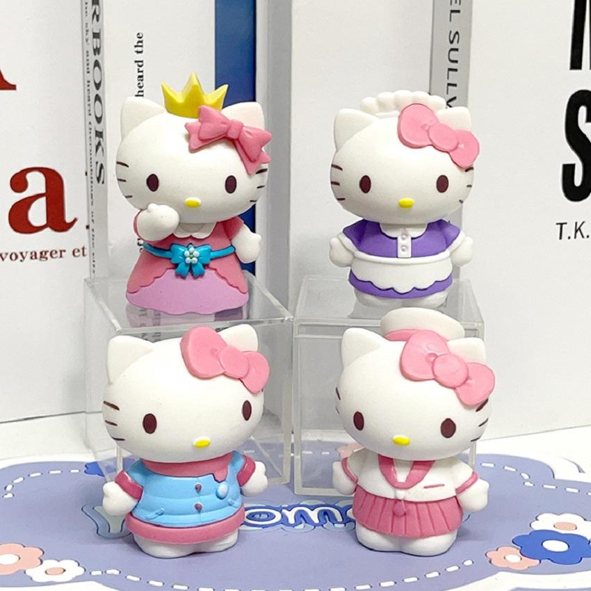 Мультяшные Аниме Фигурки Sanrio Hello Kitty Периферийная Модель Фигурка Действия Игрушки Одевалка Дневник Настольное Украшение Игрушка Подарок